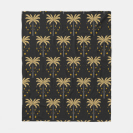 Manta Polar Patrón con palmeras y adornos