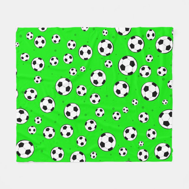 Manta Polar Patrón continuo de balón de fútbol  (Frente (Horizontal))