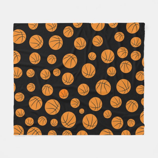Manta Polar Patrón continuo de balones de baloncesto   (Frente (Horizontal))