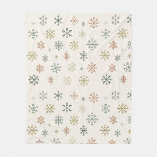 Manta Polar Patrón continuo de copos de nieve minimalistas