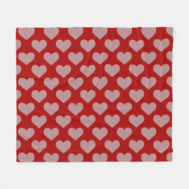 Manta Polar Patrón continuo de corazones  (Frente (Horizontal))