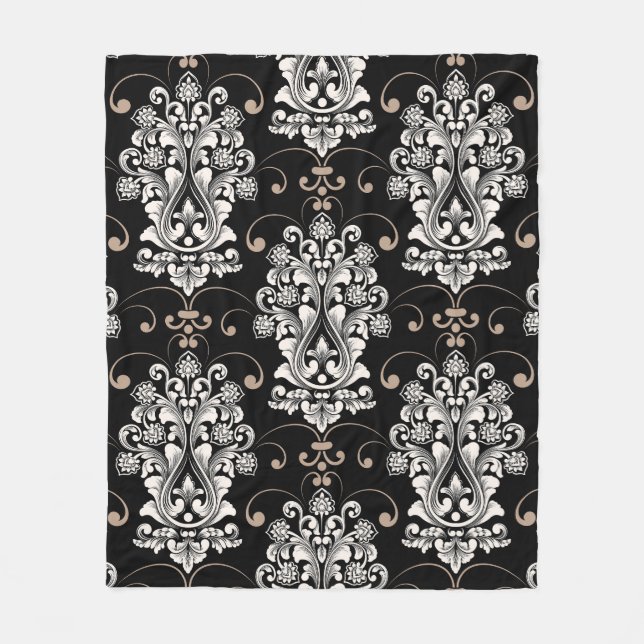 Manta Polar Patrón continuo de Damasco bonito (Anverso)