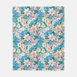 Manta Polar Patrón continuo de flores de colores pastel