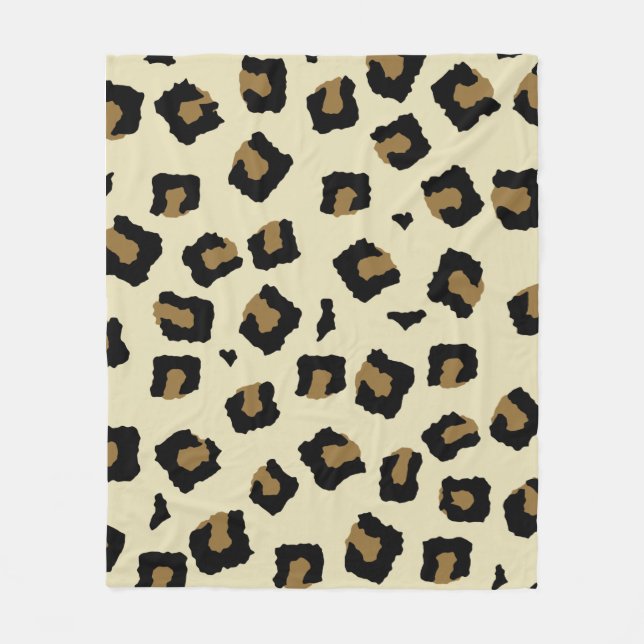 Manta Polar Patrón continuo de leopardo  (Anverso)