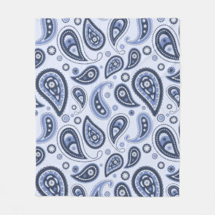 Manta Polar Patrón continuo de paisley azul