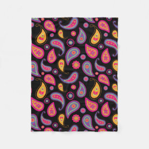 Manta Polar Patrón continuo de Paisley colorido