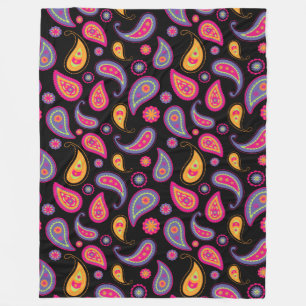 Manta Polar Patrón continuo de Paisley colorido