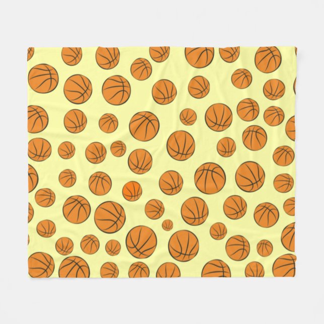 Manta Polar Patrón continuo de pelotas de baloncesto   (Frente (Horizontal))