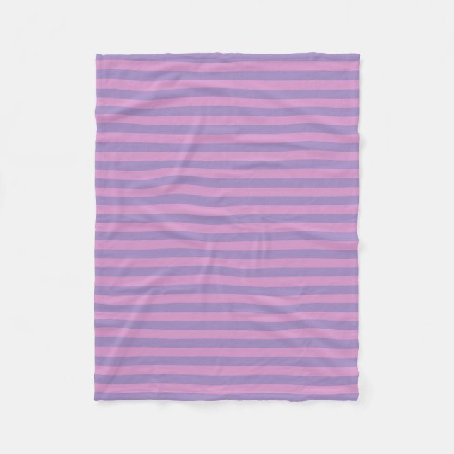 Manta Polar Patrón continuo de rayas rosa morado (Anverso)