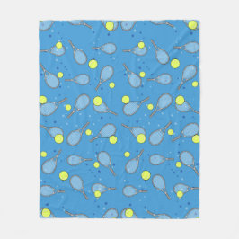 Manta Polar Patrón continuo de tenis - Raqueta y pelota  