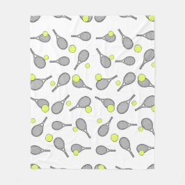 Manta Polar Patrón continuo de tenis - Raqueta y pelota 