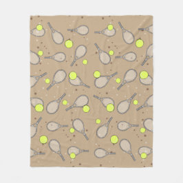 Manta Polar Patrón continuo de tenis - Raqueta y pelota sobre 