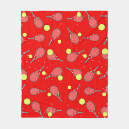 Manta Polar Patrón continuo de tenis - Raqueta y pelota sobre 