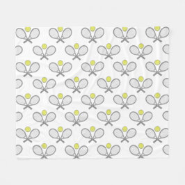 Manta Polar Patrón continuo de tenis - Raqueta y pelota sobre 