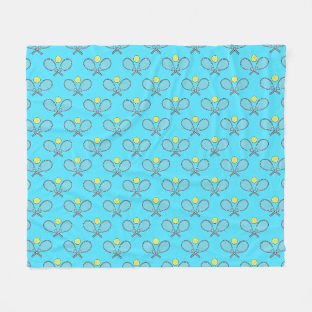 Manta Polar Patrón continuo de tenis - Raqueta y pelota sobre  (Frente (Horizontal))
