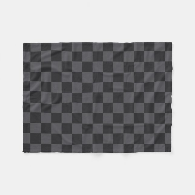 Manta Polar Patrón croata moderno de verificador gris negro (Frente (Horizontal))