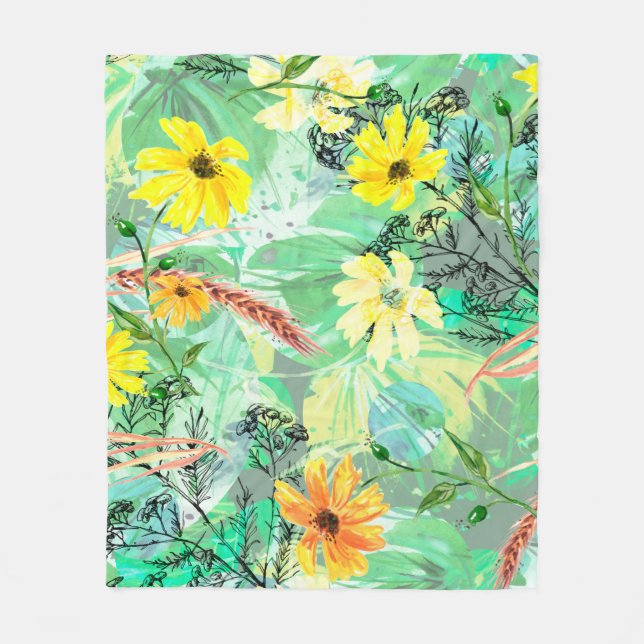 Manta Polar Patrón de acuarela creativo y transparente de las  (Anverso)