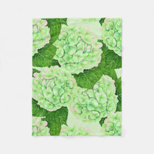 Manta Polar Patrón de acuarela de Hydrangea
