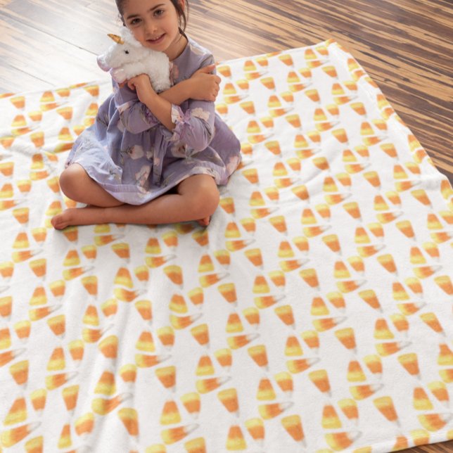 Manta Polar Patrón de acuarela de maíz de dulce de halloween (Subido por el creador)