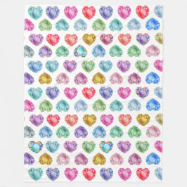 Manta Polar Patrón de acuarela del corazón del diamante Cute P