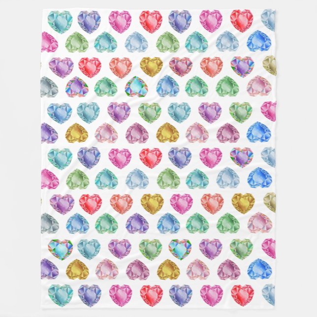 Manta Polar Patrón de acuarela del corazón del diamante Cute P (Anverso)