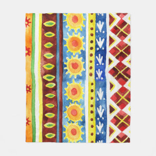 Manta Polar Patrón de acuarela étnica pintada a mano