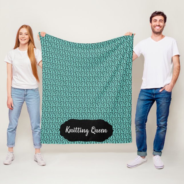 Manta Polar Patrón de agujas reina de punto + Verde azulado de (In situ)