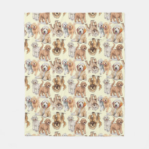 Manta Polar Patrón de amantes de los perros Goldendoodle