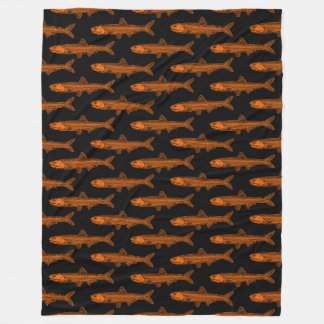 Manta Polar Patrón de anchoa - Naranja y negro