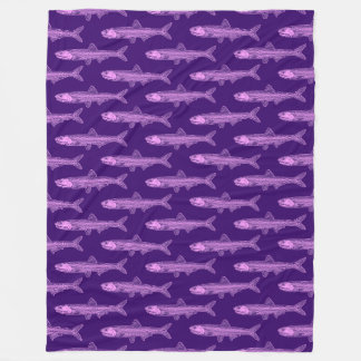 Manta Polar Patrón de anchoa - Violeta clara y púrpura profund