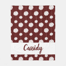 Manta Polar Patrón de animador maroon Pom Pom