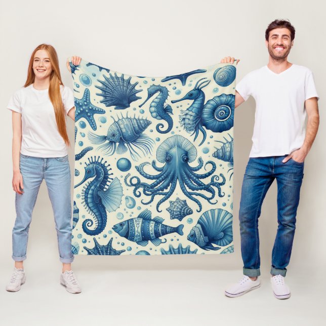 Manta Polar Patrón de animales de marina de época (In situ)