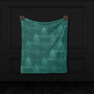 Manta Polar Patrón de árbol clásico Navidades Kelly Green en