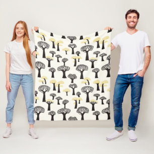 Manta Polar Patrón de árbol de baobab caprichoso