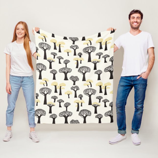 Manta Polar Patrón de árbol de baobab caprichoso (In situ)