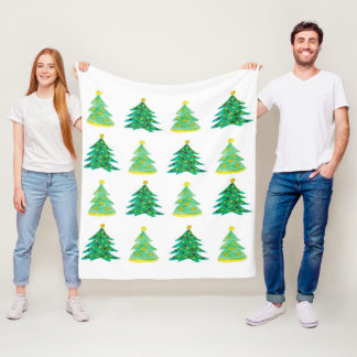 Manta Polar Patrón de árbol de Navidad