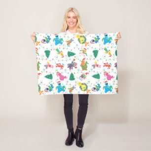 Manta Polar Patrón de árbol de navidad de Plaza Sésamo