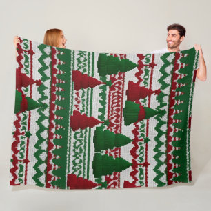 Manta Polar patrón de árbol de Navidad de punto