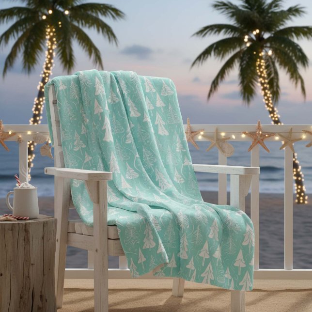 Manta Polar Patrón de árbol de Navidad verde azulado#6 ID1009 (Subido por el creador)