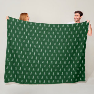 Manta Polar Patrón de árbol de Navidad verde Minimalista moder