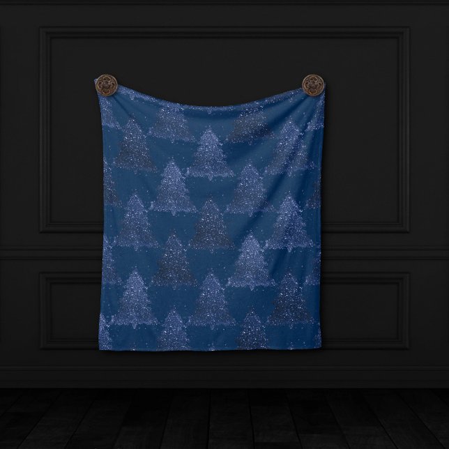 Manta Polar Patrón de árbol móvil | Navidades azul de la Marin (Subido por el creador)