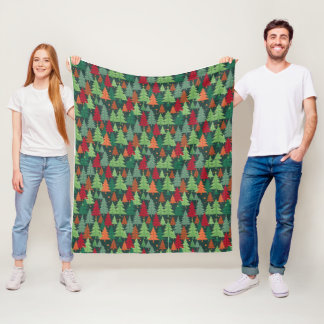Manta Polar Patrón de árboles de Navidad