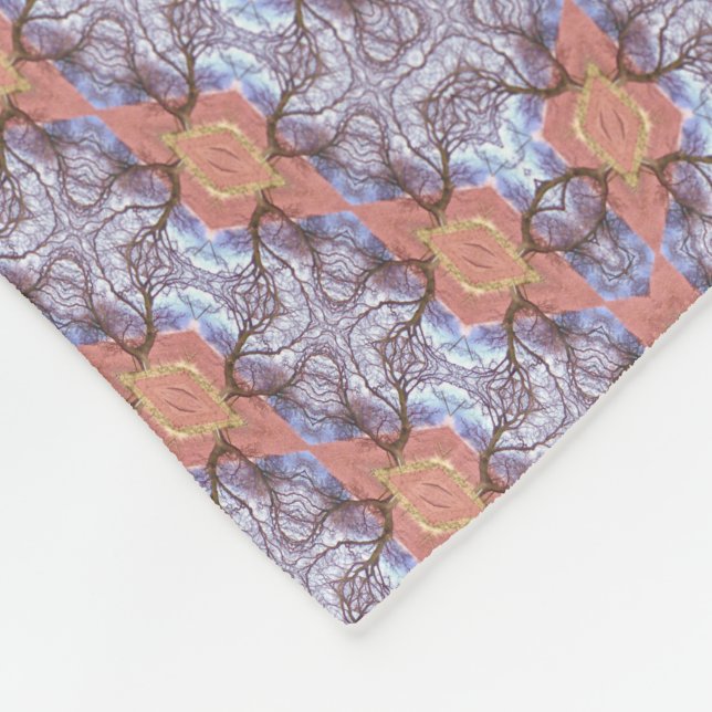 MANTA POLAR PATRÓN DE ÁRBOLES Y CAMPOS (Esquina)