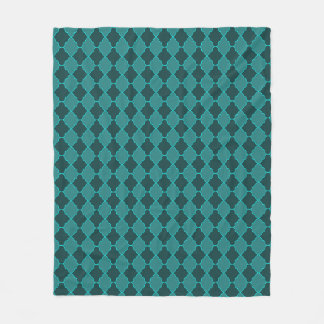 Manta Polar Patrón de arco de pala curvada en verde cian teal