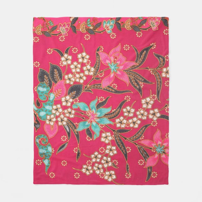 Manta Polar Patrón de arte batik indonesio malasio (Anverso)