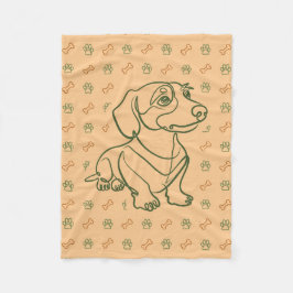 Manta Polar Patrón de Arte Decorativo de Dachshund