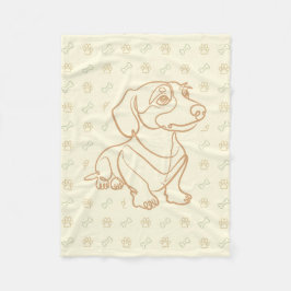 Manta Polar Patrón de Arte Decorativo de Dachshund