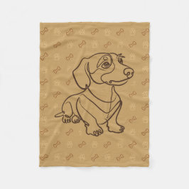 Manta Polar Patrón de Arte Decorativo de Dachshund