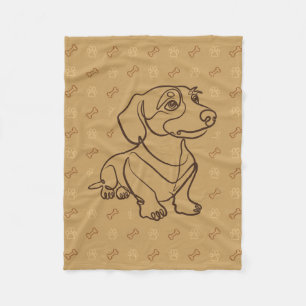 Manta Polar Patrón de Arte Decorativo de Dachshund