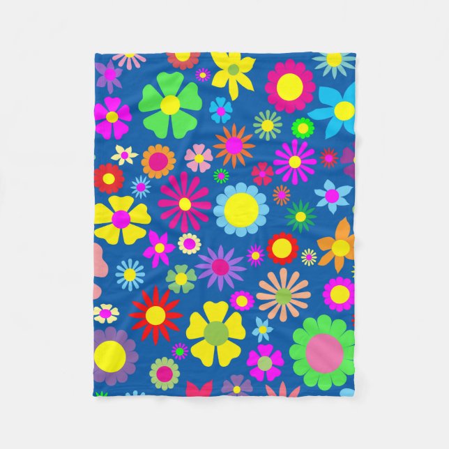 Manta Polar Patrón de arte floral (Anverso)